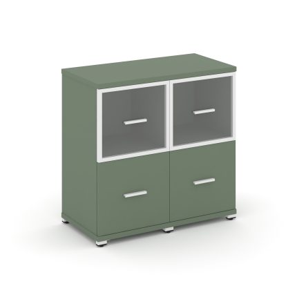 Concept Шкаф 2 узкие секции, 2 ниши CN.STU-222 RPW W Кобо/Металл Белый/Прозрачный 836*420*818