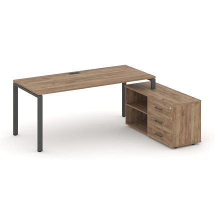 Style Project Direct Стол письменный с греденцией правой SN-6P.SRG-026.M(R) Дуб Табак/Металл Антраци