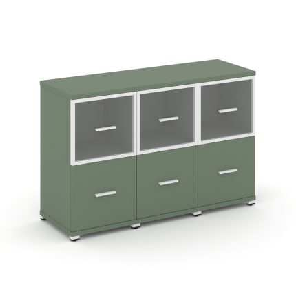 Concept Шкаф 3 узкие секции, 2 ниши CN.STU-232 RPW W Кобо/Металл Белый/Прозрачный 1252*420*818