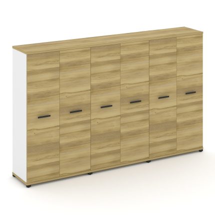 Concept Шкаф 3 широкие секции, 4 ниши CN.STS-436 B Дуб Винченцо/Белый Бриллиант/Металл Черный 2500*4