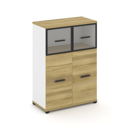 Concept Шкаф 1 широкая секция, 3 ниши CN.STS-314 RPB B Дуб Винченцо/Белый Бриллиант/Металл Черный/Пр