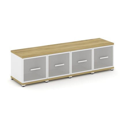 Concept Шкаф 4 узкие секции, 1 ниша CN.STU-143 RMW W Дуб Винченцо/Белый Бриллиант/Металл Белый/Сатин