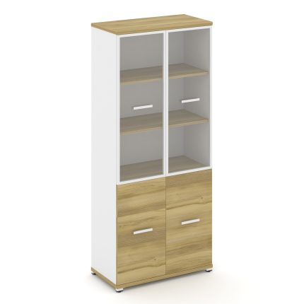 Concept Шкаф 1 широкая секция, 5 ниш CN.STS.E-512 RPW W Дуб Винченцо/Белый Бриллиант/Металл Белый/Пр