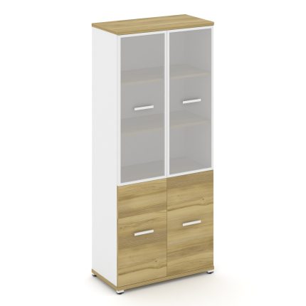 Concept Шкаф 1 широкая секция, 5 ниш CN.STS.E-512 RMW W Дуб Винченцо/Белый Бриллиант/Металл Белый/Са