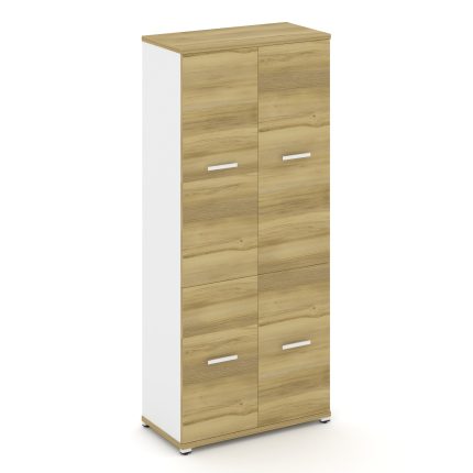 Concept Шкаф 1 широкая секция, 5 ниш CN.STS.E-512 W Дуб Винченцо/Белый Бриллиант/Металл Белый 836*42