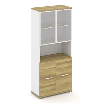 Concept Шкаф 1 широкая секция, 5 ниш CN.STS.E-513 RMW W Дуб Винченцо/Белый Бриллиант/Металл Белый/Са