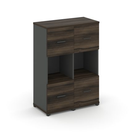 Concept Шкаф 2 узкие секции, 3 ниши CN.STU-325 A Дуб Мали/Антрацит/Металл Антрацит 836*420*1186