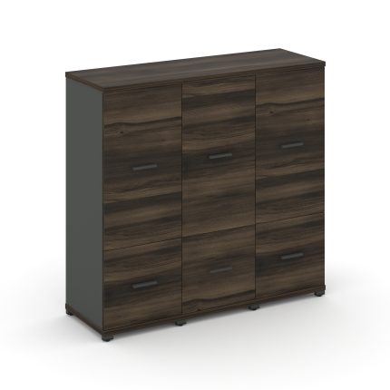 Concept Шкаф 3 узкие секции, 3 ниши CN.STU-332 A Дуб Мали/Антрацит/Металл Антрацит 1252*420*1186