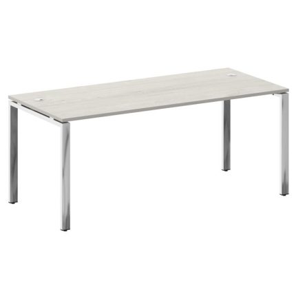 Metal System Direct Стол рабочий руковод. П-обр. м/к БП.СРР-5.8 Дуб Наварра/Нержавеющая Сталь 1800*8