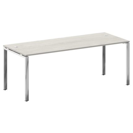 Metal System Direct Стол рабочий руковод. П-обр. м/к БП.СРР-6.8 Дуб Наварра/Нержавеющая Сталь 2000*8