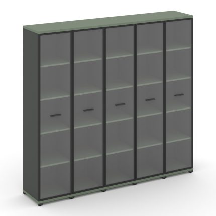 Concept Шкаф 5 узких секций, 5 ниш CN.STU-558 RPB A Кобо/Антрацит/Металл Антрацит/Прозрачный 2084*42