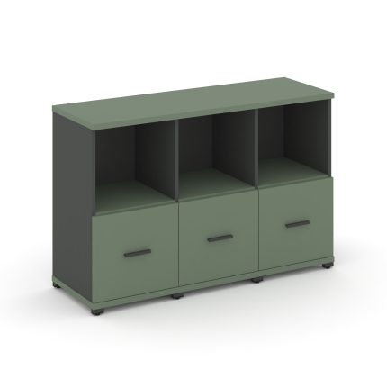 Concept Шкаф 3 узкие секции, 2 ниши CN.STU-231 A Кобо/Антрацит/Металл Антрацит 1252*420*818