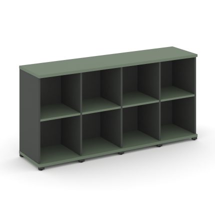 Concept Стеллаж 4 узкие секции, 2 ниши CN.STU-240 Кобо/Антрацит/Металл Антрацит 1668*420*818