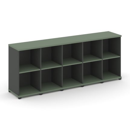 Concept Стеллаж 5 узких секций, 2 ниши CN.STU-250 Кобо/Антрацит/Металл Антрацит 2084*420*818