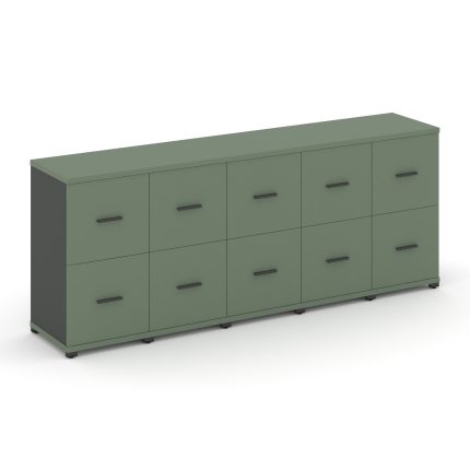 Concept Шкаф 5 узких секций, 2 ниши CN.STU-252 A Кобо/Антрацит/Металл Антрацит 2084*420*818