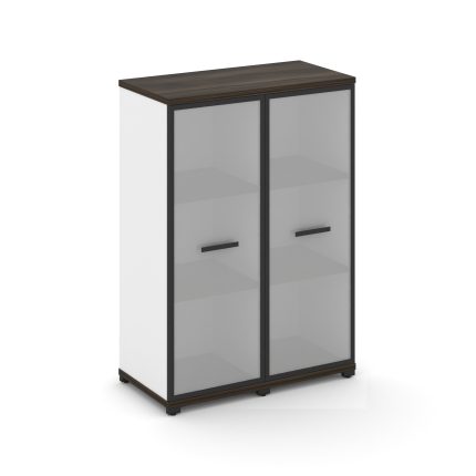 Concept Шкаф 2 узкие секции, 3 ниши CN.STU-326 RMB B Дуб Мали/Белый Бриллиант/Металл Черный/Сатин 83