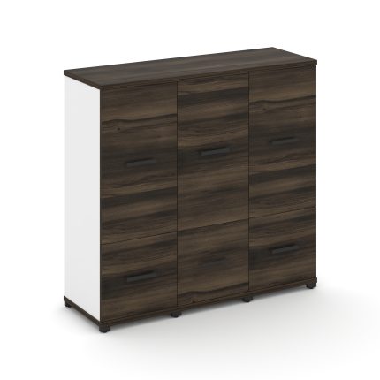 Concept Шкаф 3 узкие секции, 3 ниши CN.STU-332 B Дуб Мали/Белый Бриллиант/Металл Черный 1252*420*118