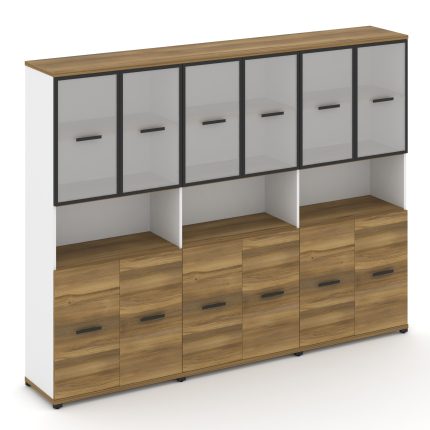 Concept Шкаф 3 широкие секции, 5 ниш CN.STS-533 RMB B Сандал Янтарный/Белый Бриллиант/Металл Черный/