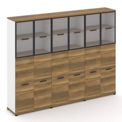 Concept Шкаф 3 широкие секции, 5 ниш CN.STS-535 RPB B Сандал Янтарный/Белый Бриллиант/Металл Черный/