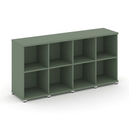 Concept Стеллаж 4 узкие секции, 2 ниши CN.STU-240 Кобо/Металл Белый 1668*420*818