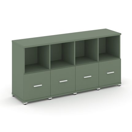 Concept Шкаф 4 узкие секции, 2 ниши CN.STU-241 W Кобо/Металл Белый 1668*420*818