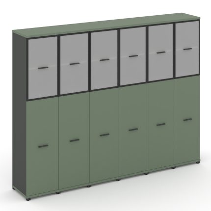 Concept Шкаф 6 узких секций, 5 ниш CN.STU-565 RMB A Кобо/Антрацит/Металл Антрацит/Сатин 2500*420*192