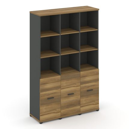 Concept Шкаф 3 узкие секции, 5 ниш CN.STU-531 A Сандал Янтарный/Антрацит/Металл Антрацит 1252*420*19