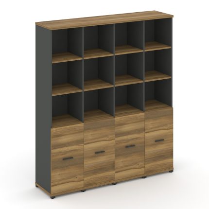 Concept Шкаф 4 узкие секции, 5 ниш CN.STU-541 A Сандал Янтарный/Антрацит/Металл Антрацит 1668*420*19