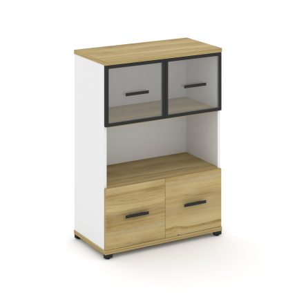 Concept Шкаф 1 широкая секция, 3 ниши CN.STS-315 RPB B Дуб Винченцо/Белый Бриллиант/Металл Черный/Пр