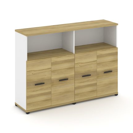 Concept Шкаф 2 широкие секции, 3 ниши CN.STS-323 B Дуб Винченцо/Белый Бриллиант/Металл Черный 1668*4