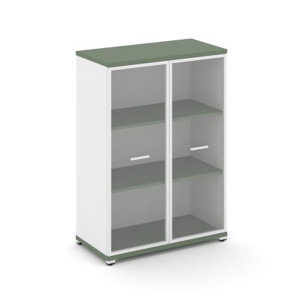 Concept Шкаф 1 широкая секция, 3 ниши CN.STS-316 RPW W Кобо/Белый Бриллиант/Металл Белый/Прозрачный