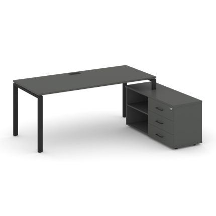 Style Project Direct Стол письменный с греденцией правой SN-6P.SRG-014.M(R) Антрацит/Металл Черный/З