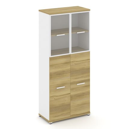 Concept Шкаф 1 широкая секция, 5 ниш CN.STS-515 RPW W Дуб Винченцо/Белый Бриллиант/Металл Белый/Проз