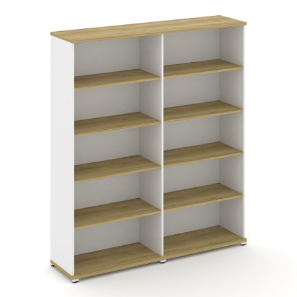 Concept Стеллаж 2 широкие секции, 5 ниш CN.STS-520 Дуб Винченцо/Белый Бриллиант/Металл Белый 1668*42