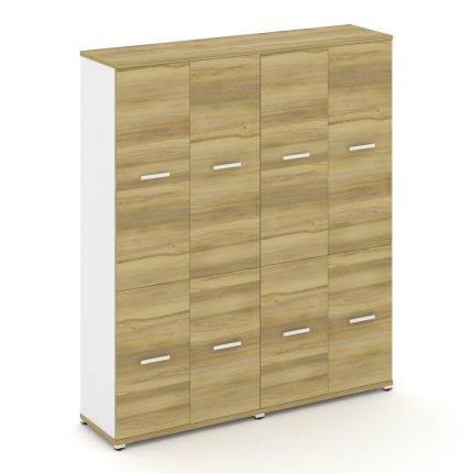 Concept Шкаф 2 широкие секции, 5 ниш CN.STS-522 W Дуб Винченцо/Белый Бриллиант/Металл Белый 1668*420