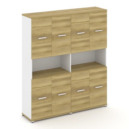 Concept Шкаф 2 широкие секции, 5 ниш CN.STS-523 W Дуб Винченцо/Белый Бриллиант/Металл Белый 1668*420