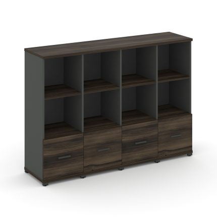 Concept Шкаф 4 узкие секции, 3 ниши CN.STU-341 A Дуб Мали/Антрацит/Металл Антрацит 1668*420*1186