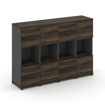 Concept Шкаф 4 узкие секции, 3 ниши CN.STU-345 A Дуб Мали/Антрацит/Металл Антрацит 1668*420*1186