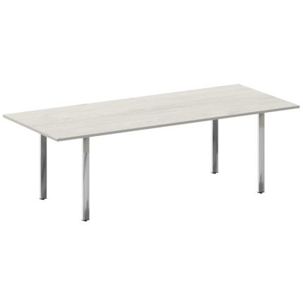 Metal System Direct Стол перег. П-обр. м/к БП.ПРГ-240 Дуб Наварра/Нержавеющая Сталь 2400*1000*750