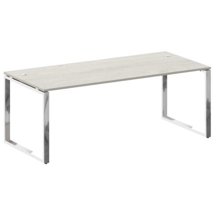 Metal System Direct Стол рабочий руковод. О-обр. м/к БО.СРР-6.9 Дуб Наварра/Нержавеющая Сталь 2000*9