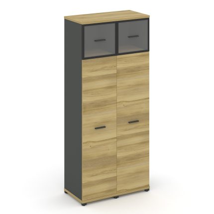 Concept Шкаф 2 узкие секции, 5 ниш CN.STU-527 RPB A Дуб Винченцо/Антрацит/Металл Антрацит/Прозрачный