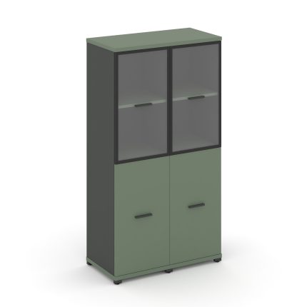 Concept Шкаф 2 узкие секции, 4 ниши CN.STU-422 RPB A Кобо/Антрацит/Металл Антрацит/Прозрачный 836*42