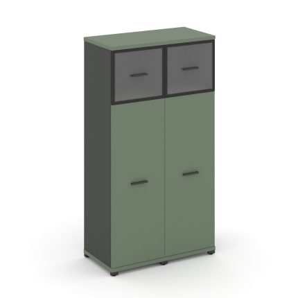 Concept Шкаф 2 узкие секции, 4 ниши CN.STU-424 RPB A Кобо/Антрацит/Металл Антрацит/Прозрачный 836*42