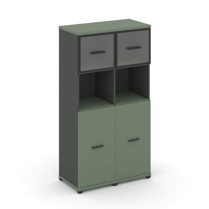 Concept Шкаф 2 узкие секции, 4 ниши CN.STU-425 RPB A Кобо/Антрацит/Металл Антрацит/Прозрачный 836*42