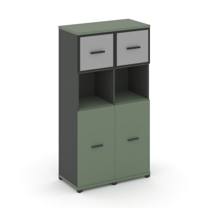 Concept Шкаф 2 узкие секции, 4 ниши CN.STU-425 RMB A Кобо/Антрацит/Металл Антрацит/Сатин 836*420*155