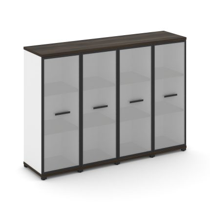 Concept Шкаф 4 узкие секции, 3 ниши CN.STU-346 RMB B Дуб Мали/Белый Бриллиант/Металл Черный/Сатин 16