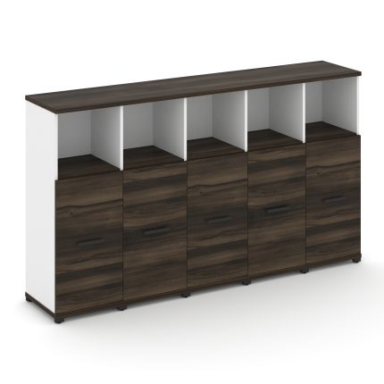 Concept Шкаф 5 узких секций, 3 ниши CN.STU-353 B Дуб Мали/Белый Бриллиант/Металл Черный 2084*420*118