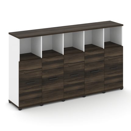 Concept Шкаф 5 узких секций, 3 ниши CN.STU-354 RMB B Дуб Мали/Белый Бриллиант/Металл Черный/Сатин 20