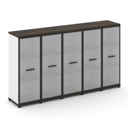 Concept Шкаф 5 узких секций, 3 ниши CN.STU-356 RMB B Дуб Мали/Белый Бриллиант/Металл Черный/Сатин 20