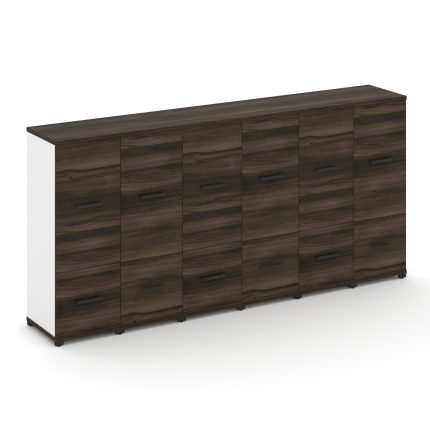 Concept Шкаф 6 узких секций, 3 ниши CN.STU-362 B Дуб Мали/Белый Бриллиант/Металл Черный 2500*420*118